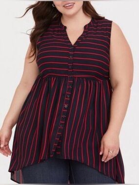 Torrid Lexie Georgette Plus Size Tunic Tank Beach Cover Up Size 3X